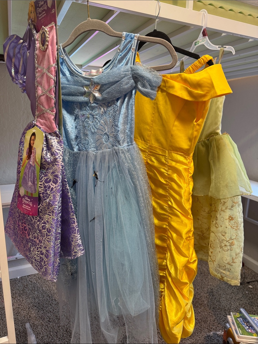 Kids 4-6 Disney Princess dresses 1 new 3 used bundle